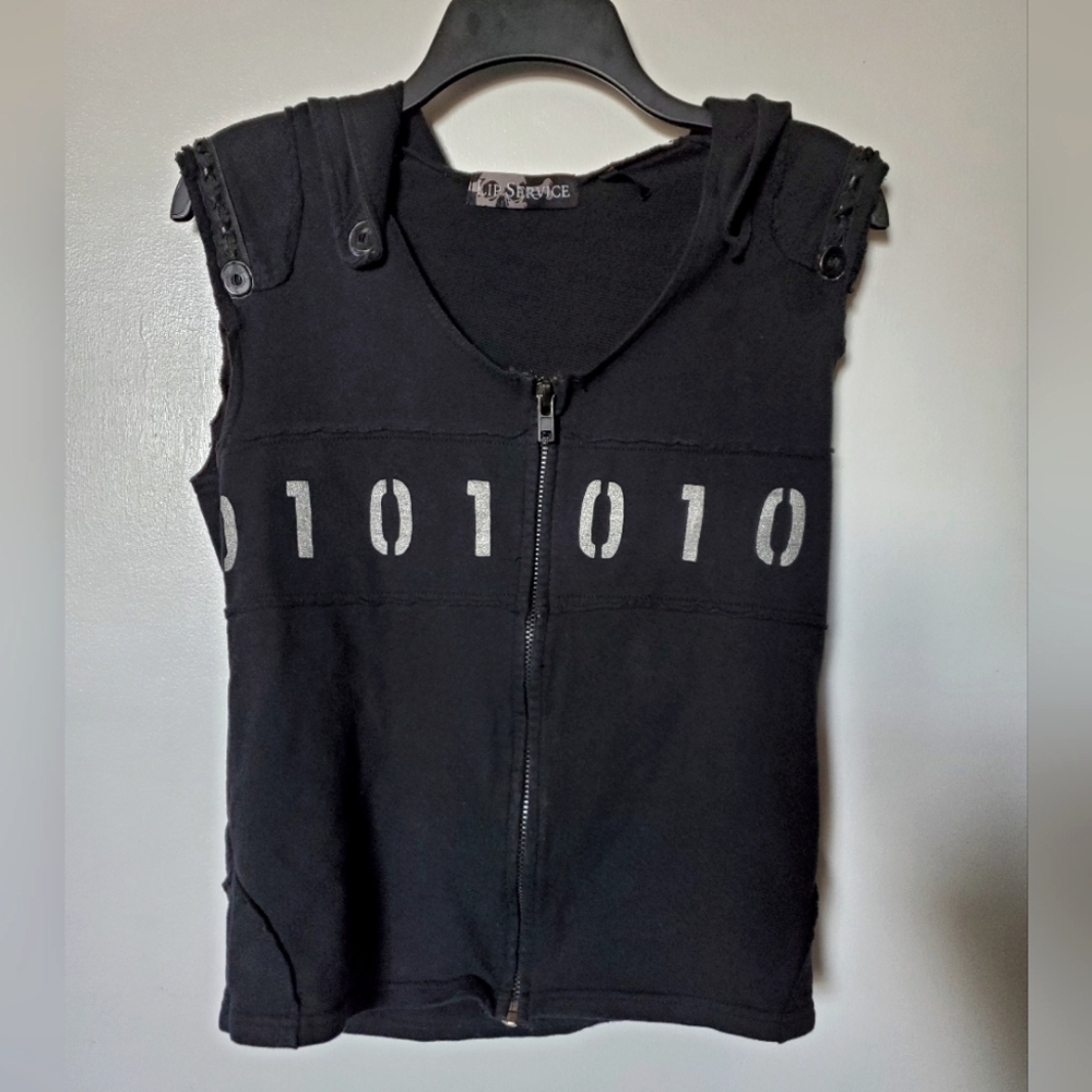 Rare Lip Service Hooded Vest Jacket